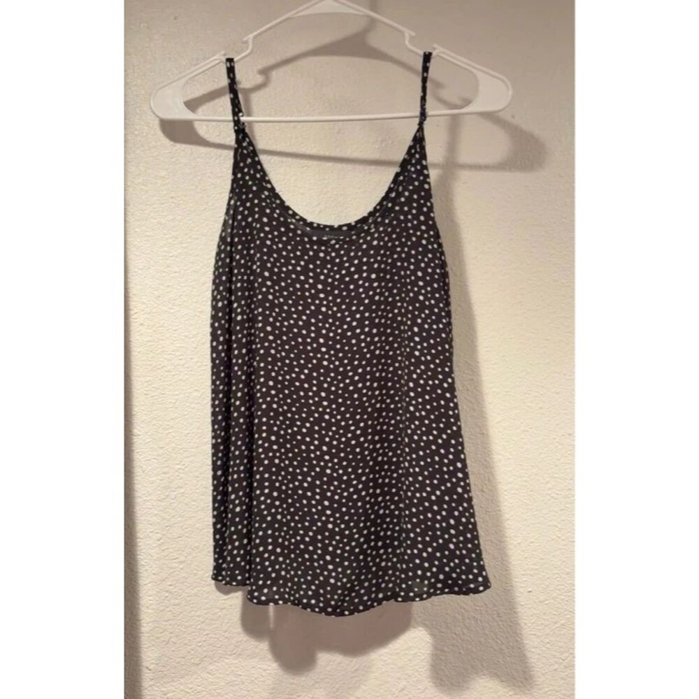 Apt 9 Essentials Flowy Tank Top Black White Spots Size M